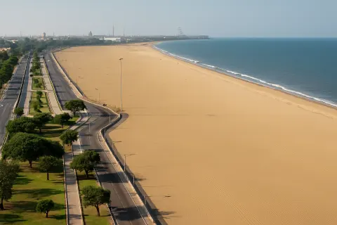 Marina Beach in Chennai - tourist attraction to visit with Karthi Travels
