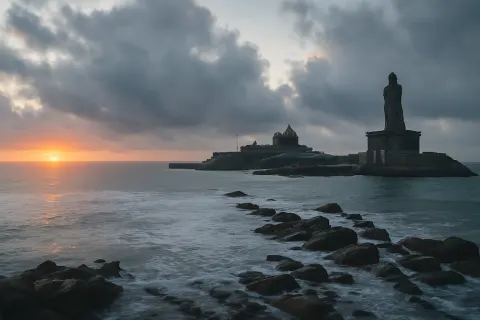 Sunrise & Sunset View Point in Kanyakumari - tourist attraction to visit with Karthi Travels