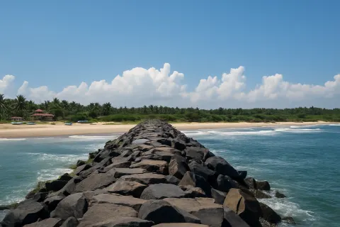 Serenity Beach in Puducherry - tourist attraction to visit with Karthi Travels