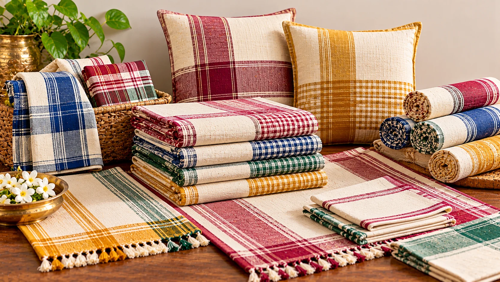Karaikudi Chettinad Cotton Home Linen